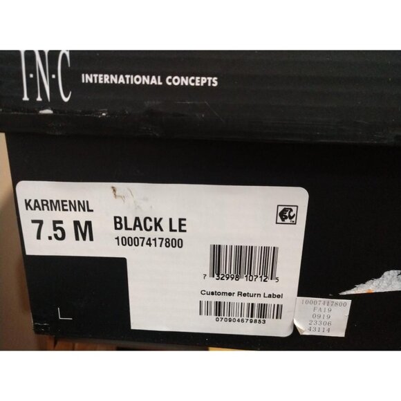 INC International Concepts Karmennl Black Leather Over-Knee-High Boots Size 7 - Picture 4 of 13